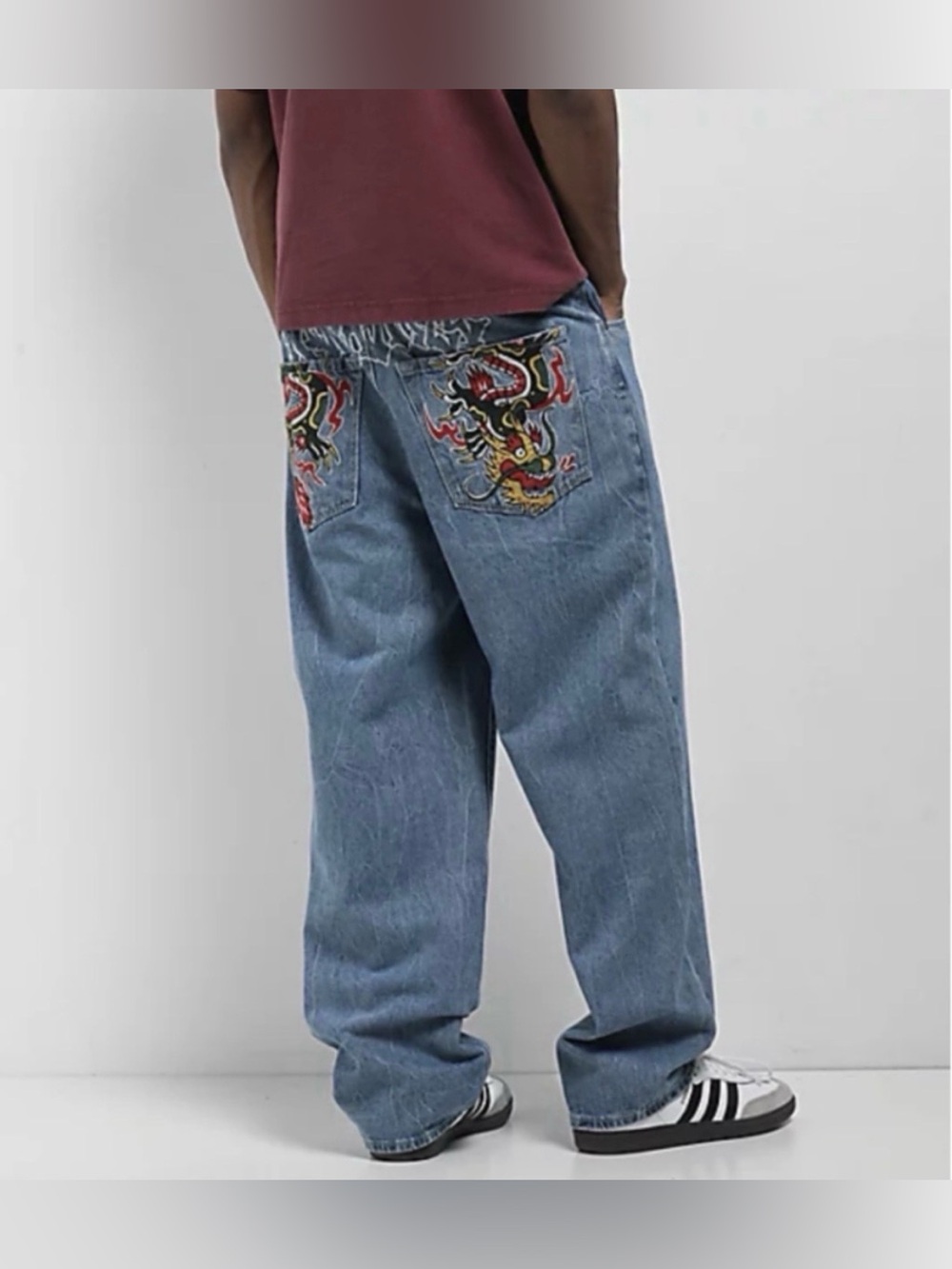 NINTH HALL Jeans Mens 30x28 'AMBUSH Dragon Embroidered Baggy Wide Leg
VTG Y2K